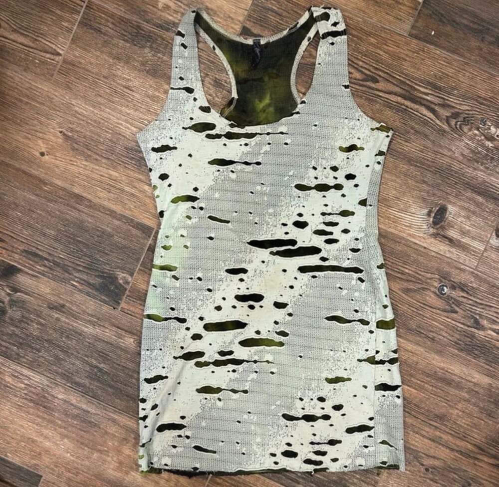 Flamingo by Flamingo USA Distressed Racerback Mini Dress